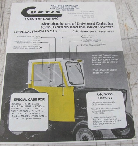 Curtis tractor cab inc sales - curtis,